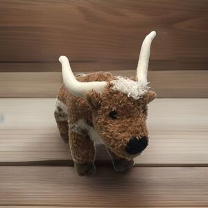 Douglas T-Bone Longhorn Steer Bull Cow Plush Stuffed Animal Toy 9" Brown White
